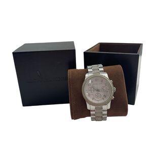 Michael Kors Watch Women's Runway Chronograph SSWhite Crystal‎ Silver Tone Dial